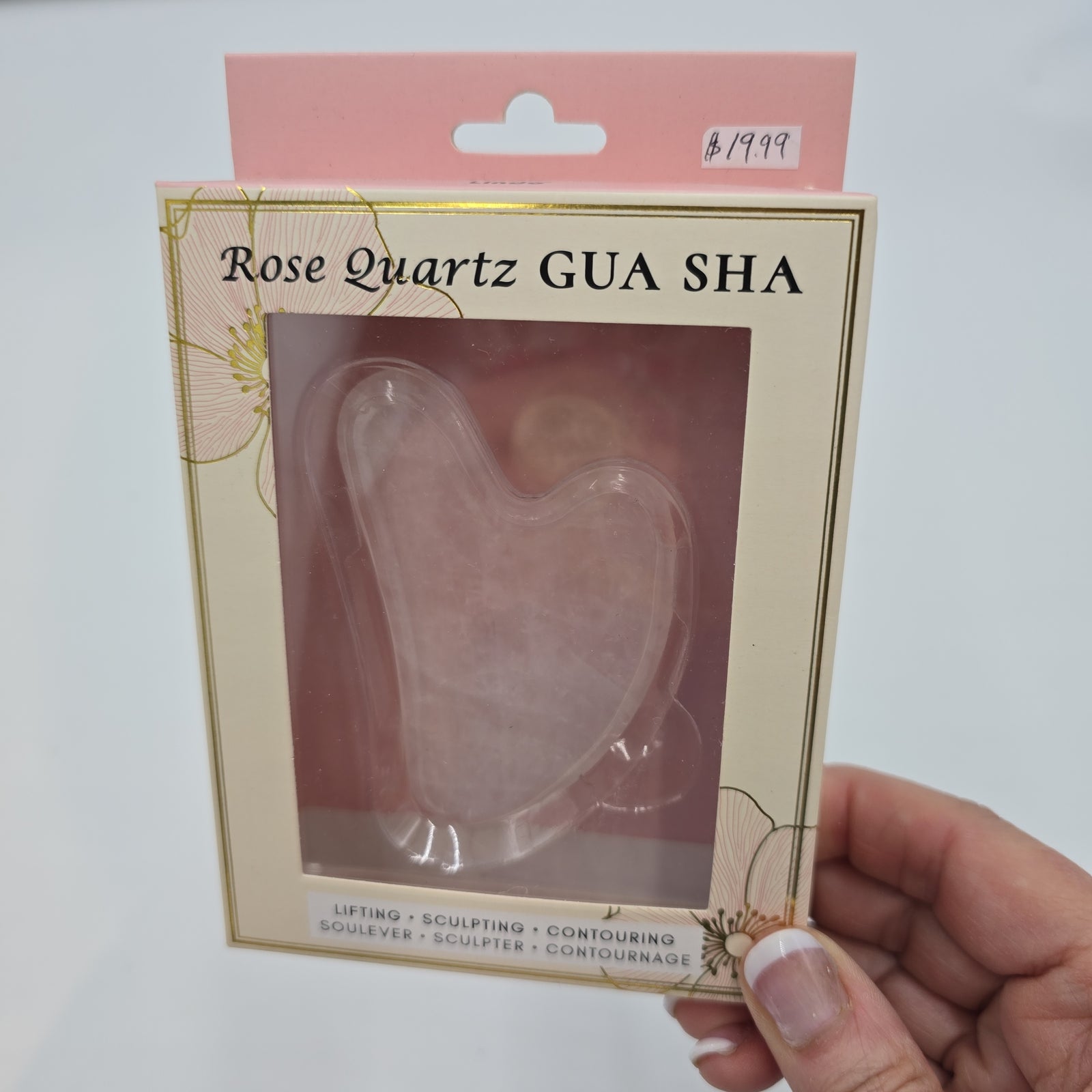 Rose Quartz Gua Sha Stone--Facial Sculpting Massage