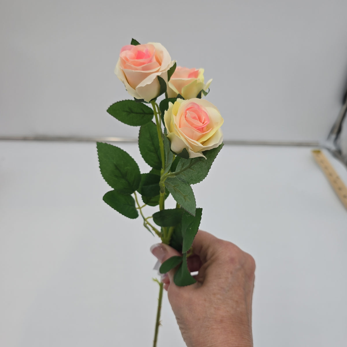 16.5&quot; Rose Cluster  Spray--fsr165-pk/cr