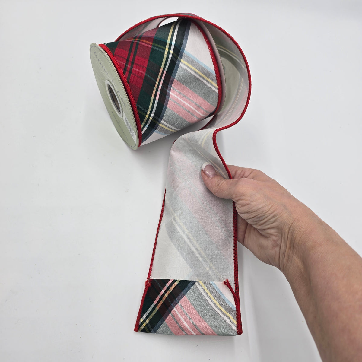 4&quot; Tartan Plaid Ribbon--#rw1918-re/gr