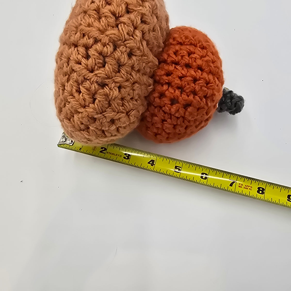 Double Handmade Pumpkin/Salmon-Orange #31--Crochet