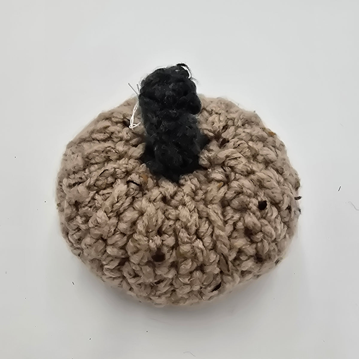 Sm Handmade Pumpkin/Taupe #21--Crochet