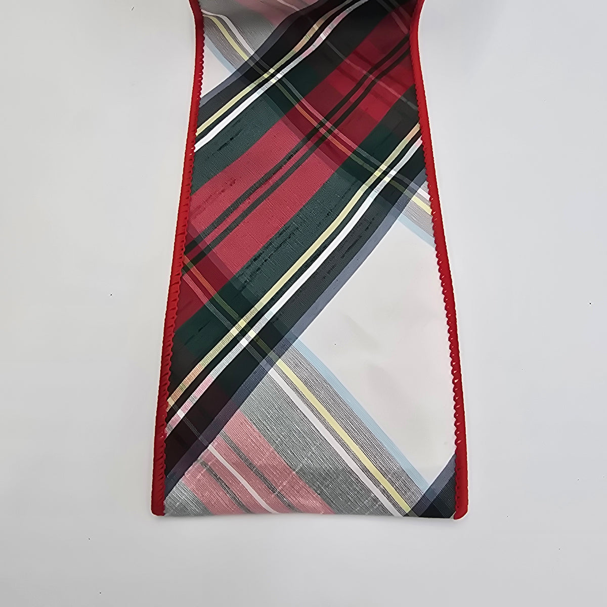 4&quot; Tartan Plaid Ribbon--#rw1918-re/gr