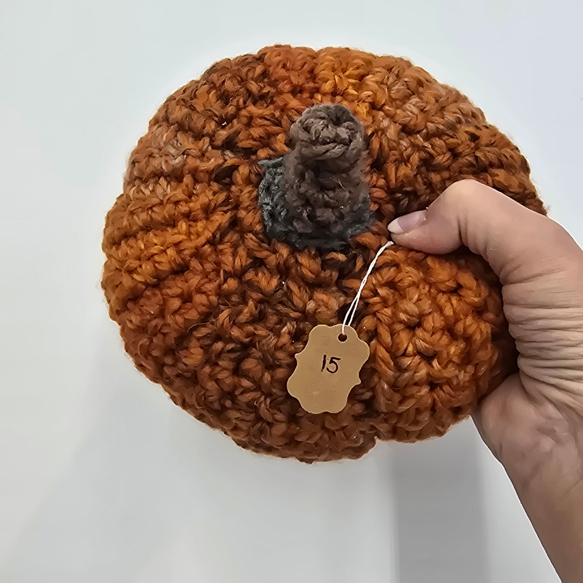 Med Handmade Pumpkin/Rust #15--Crochet