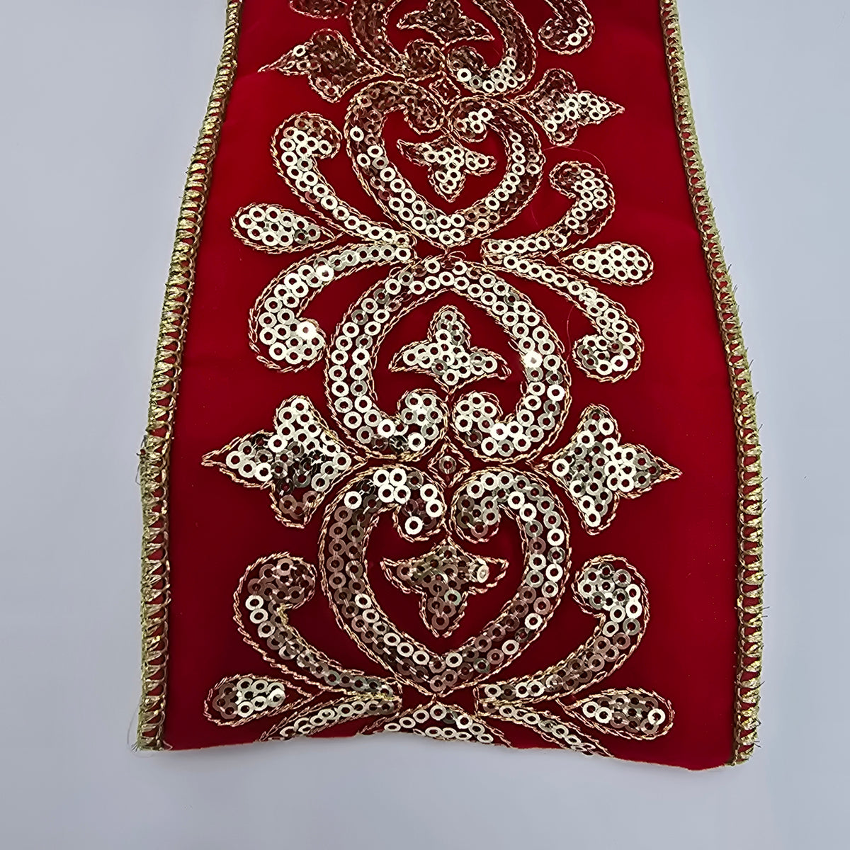 4&quot; Sequin Scroll Velvet Ribbon--#rv2749-re/go