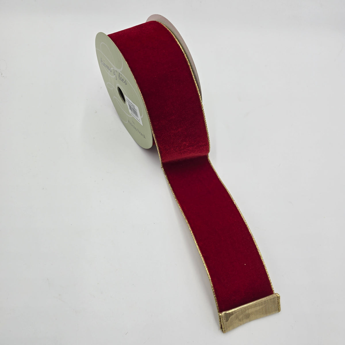 2.5&quot; Velvet Ribbon-Gold Edge--#rv3004-re/go