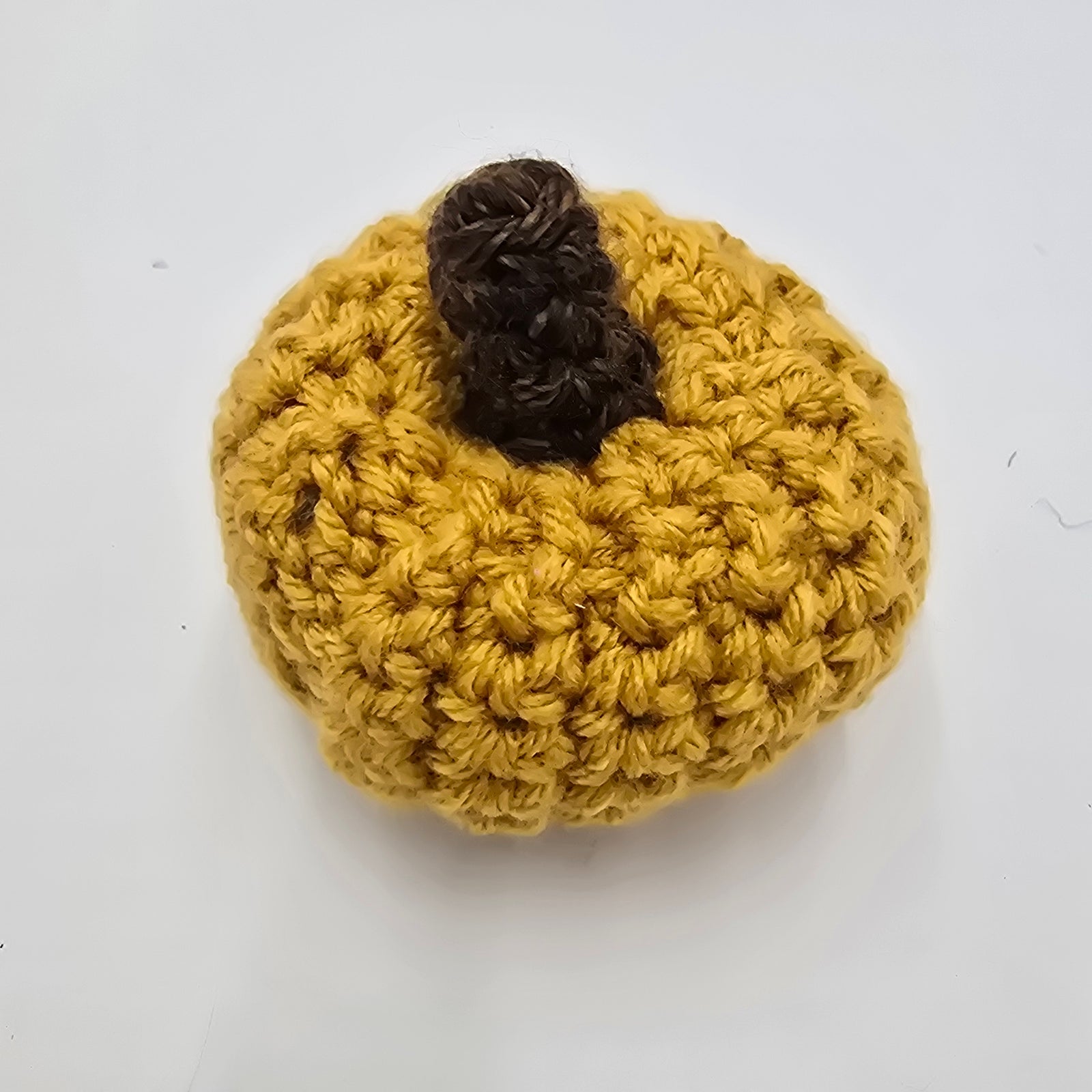 Mini Handmade Pumpkin/Lite Gold #46--Crochet