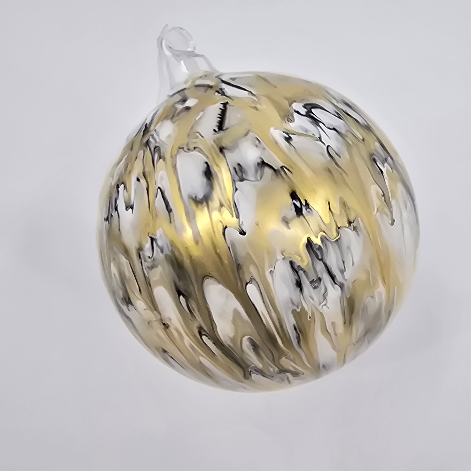 6" Glass Ball Orn/Swirl--#xgm275