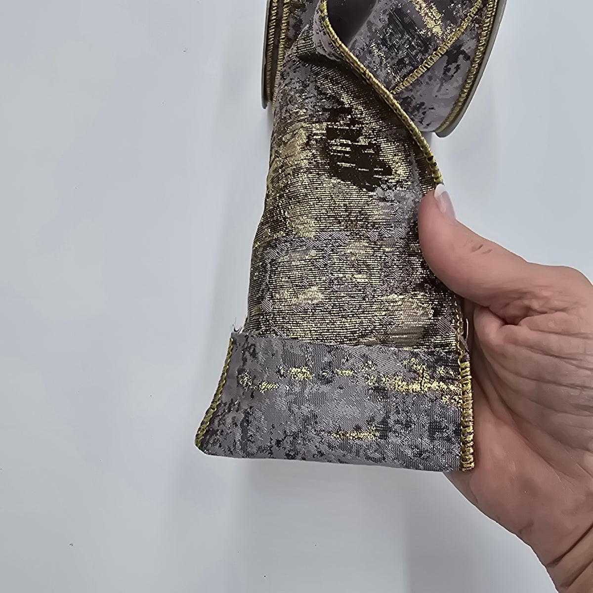 4&quot; Damask Metallic Ribbon--#237072