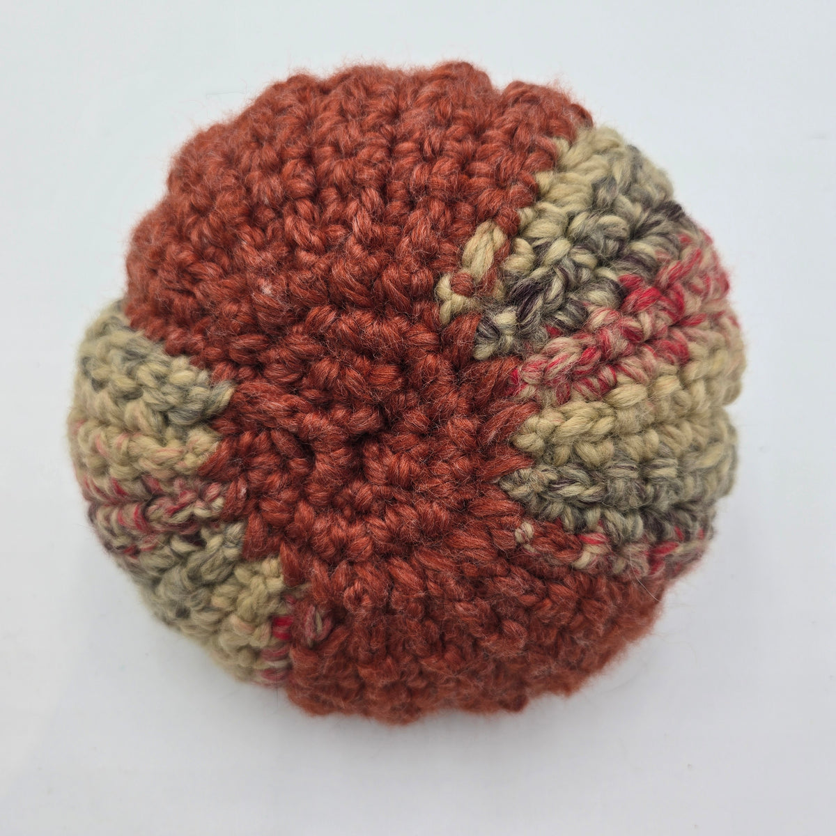 Med Handmade Pumpkin/Salmon/Tweed #14--Crochet