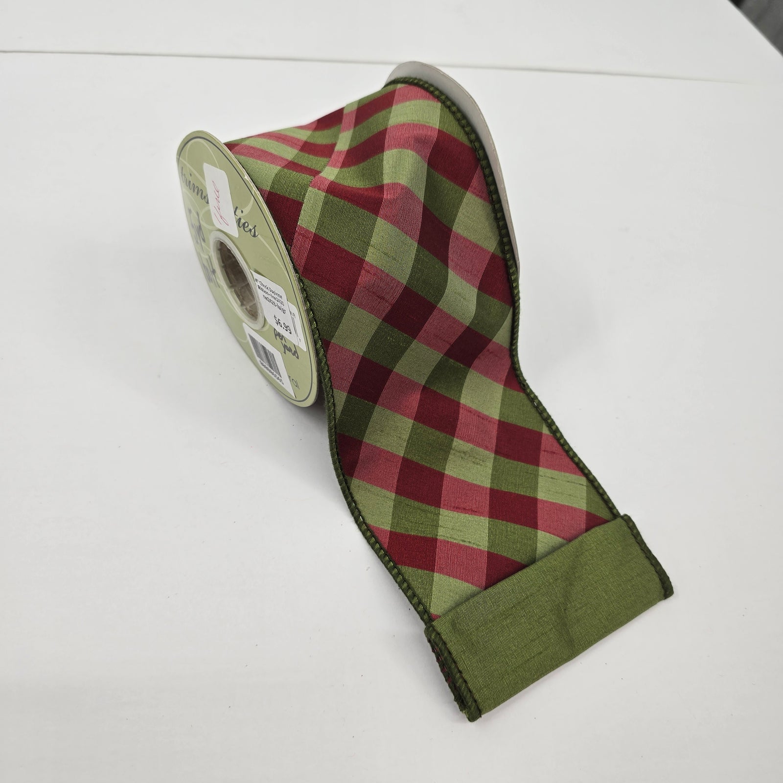 4" Check Dupione Ribbon--#rw2428