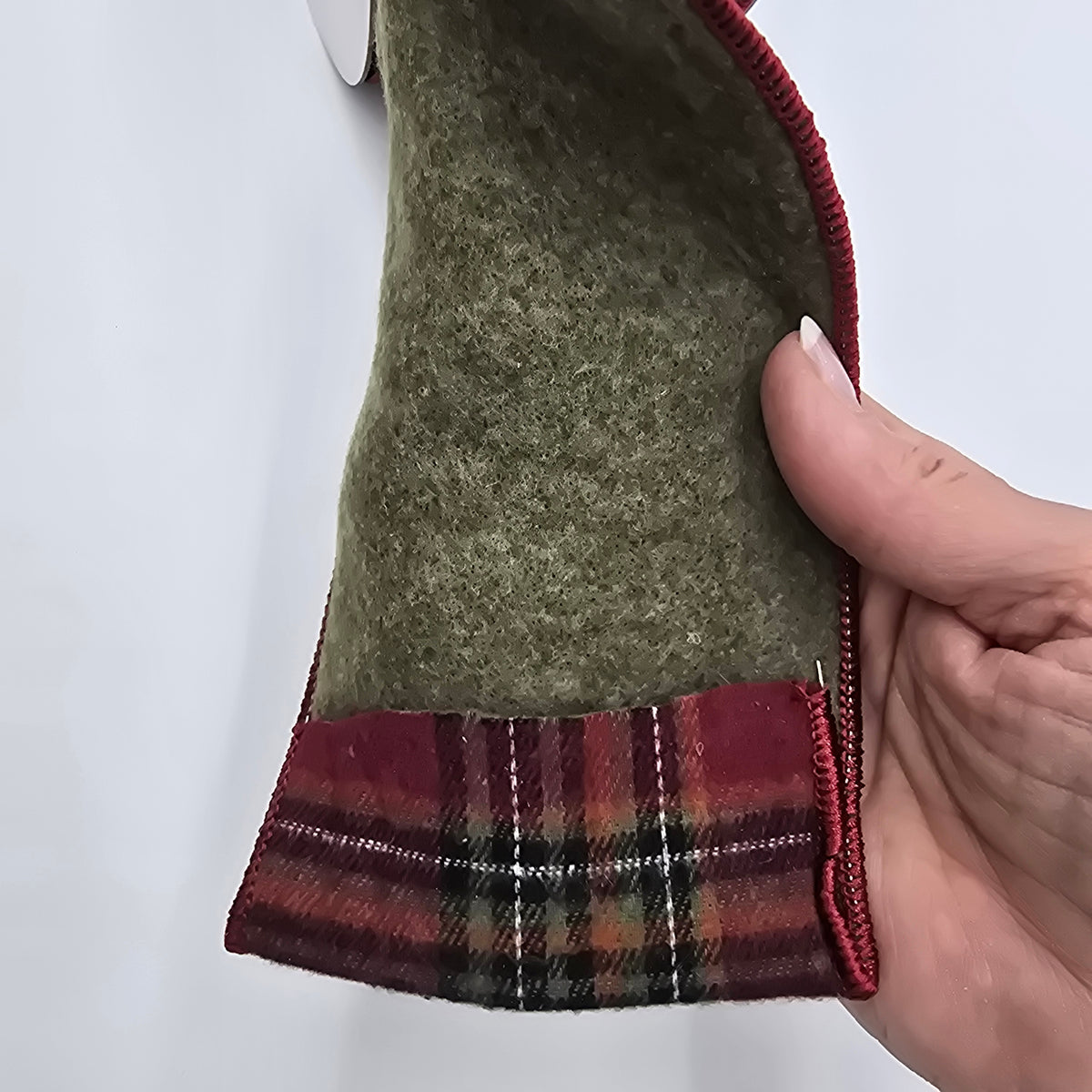 4&quot; Plaid Felt Ribbon--#rw7354-re/gr