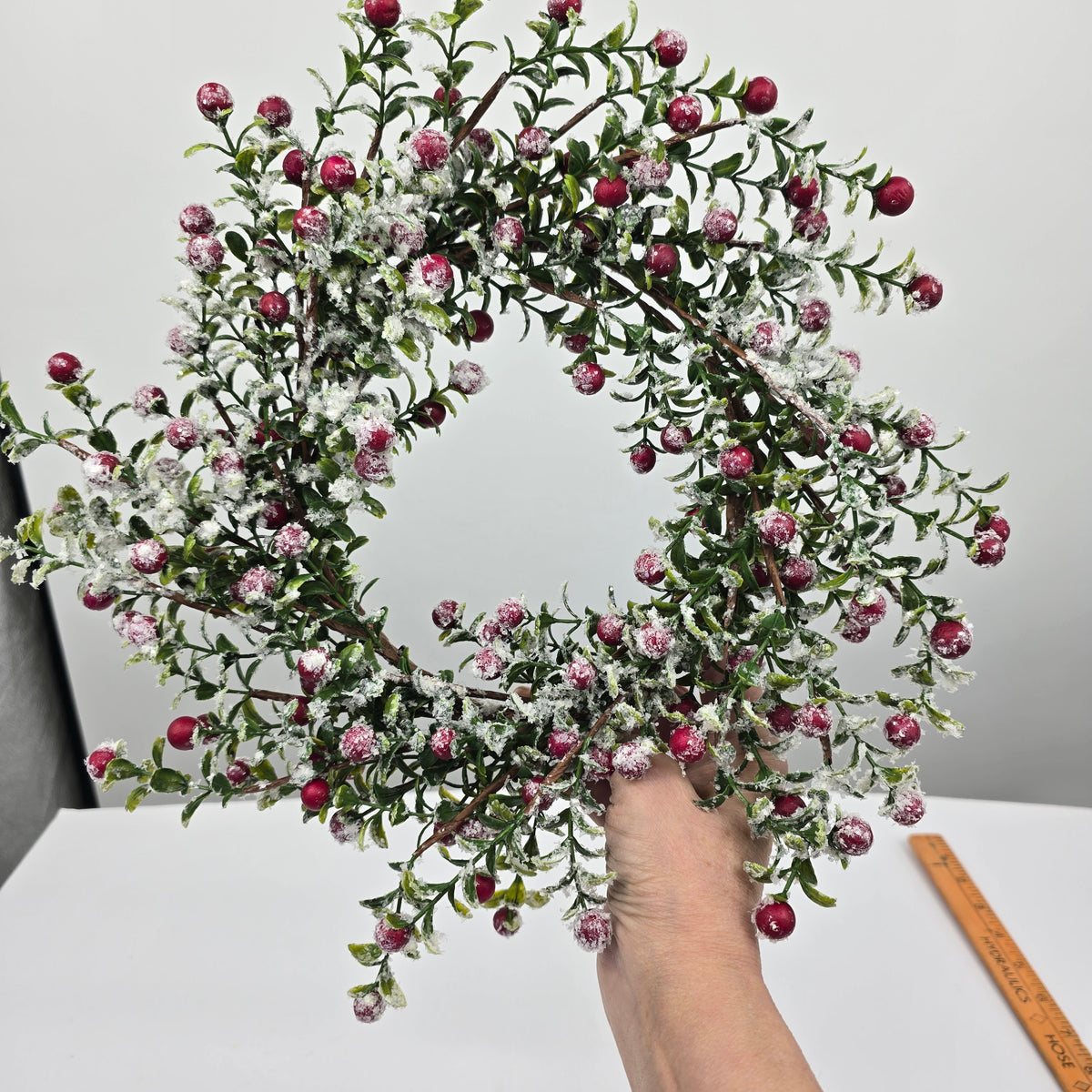 14&quot; Snowy Berry Candlering/wreath--#xbw210