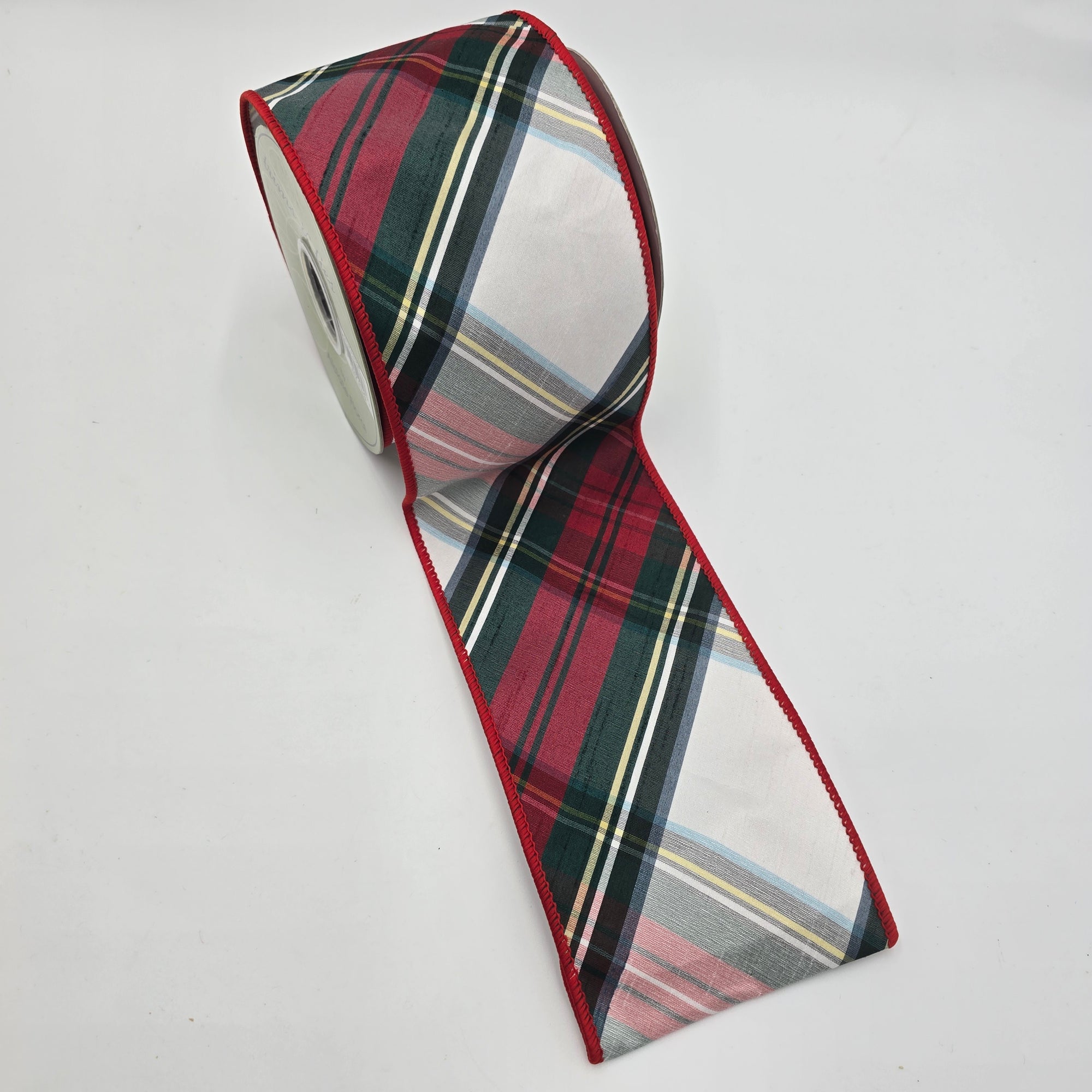 4" Tartan Plaid Ribbon--#rw1918-re/gr