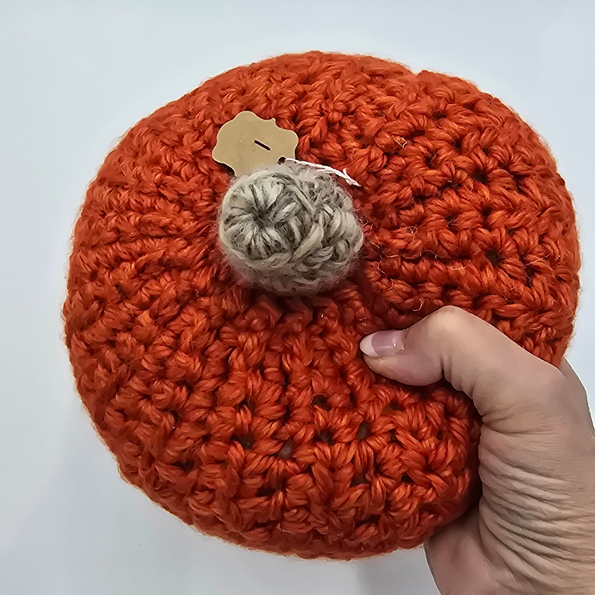 Lg Handmade Pumpkin/Rust #1--Crochet