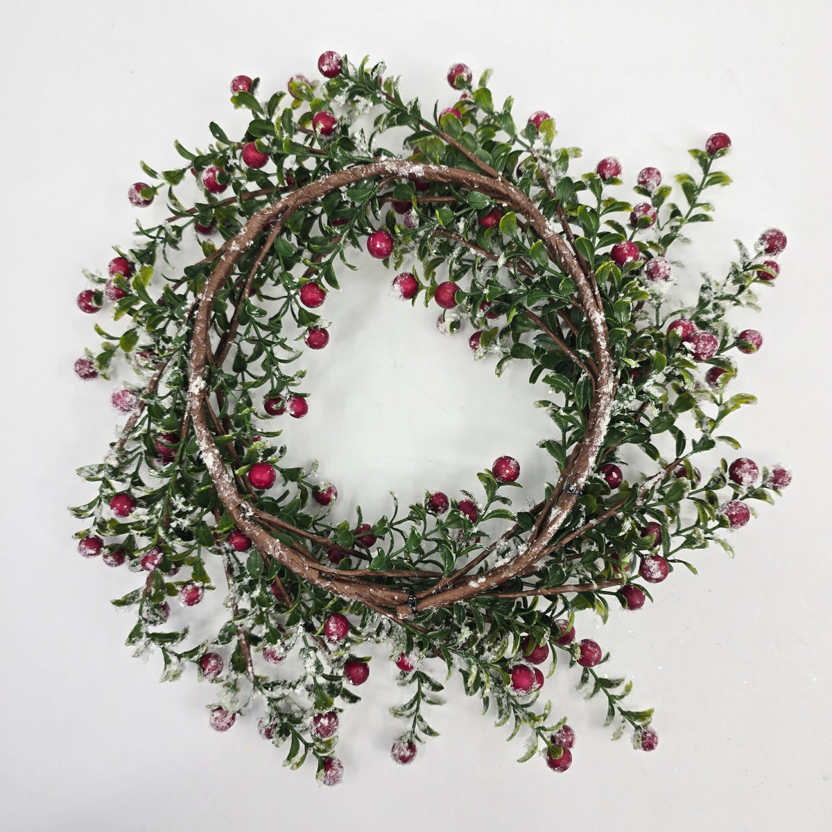 14&quot; Snowy Berry Candlering/wreath--#xbw210