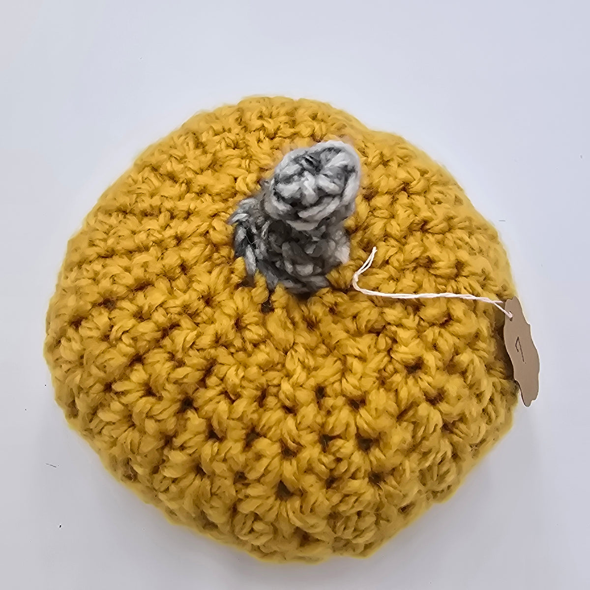 Med Handmade Pumpkin/Mustard #7--Crochet