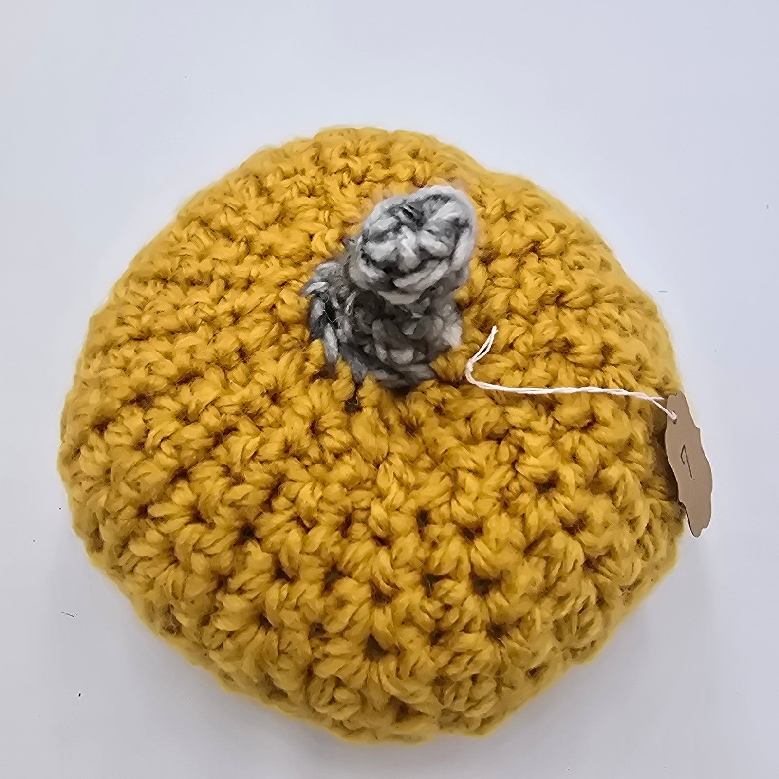 Med Handmade Pumpkin/Mustard #7--Crochet