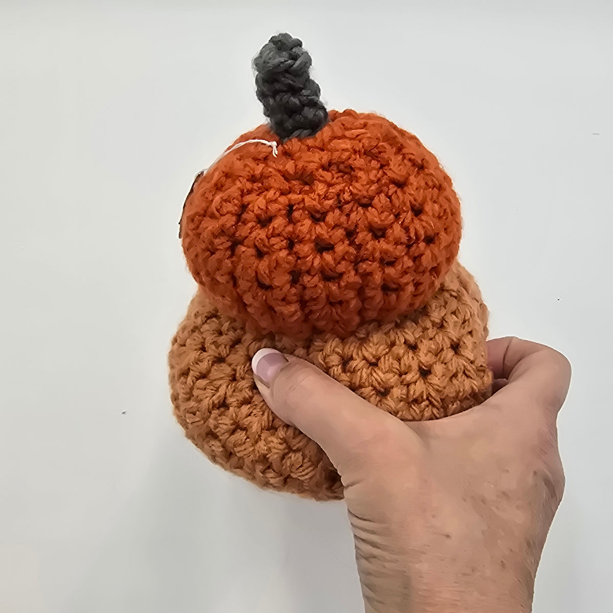 Double Handmade Pumpkin/Salmon-Orange #31--Crochet