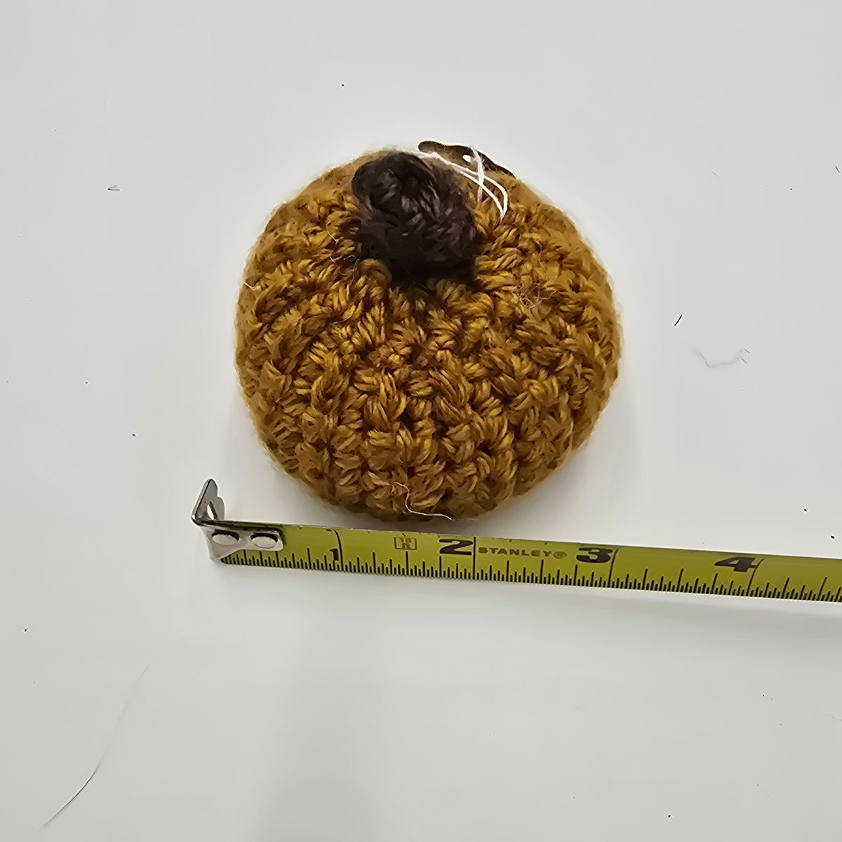 Mini Handmade Pumpkin/Mustard #44--Crochet