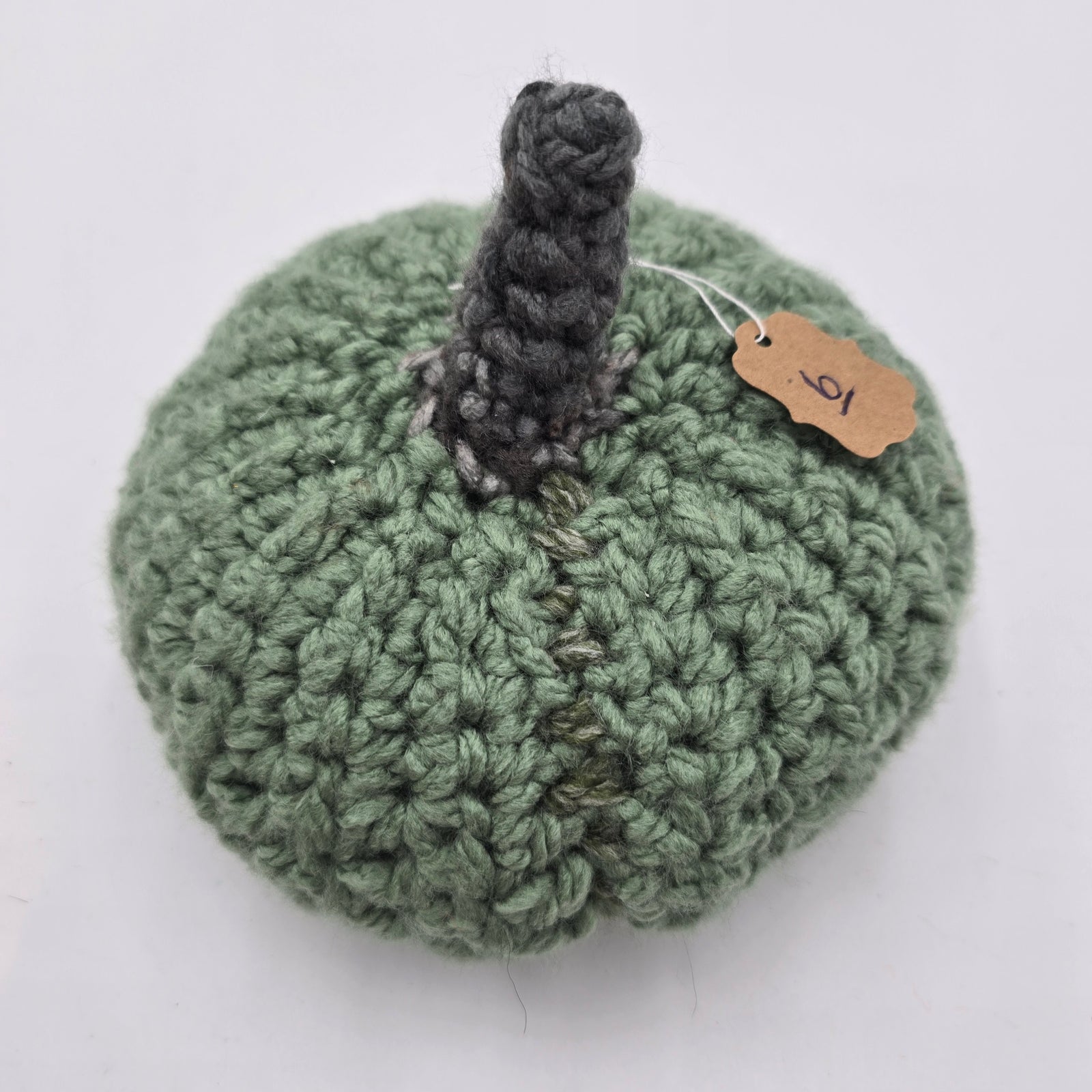 Med Handmade Pumpkin/Sage Green #6--Crochet