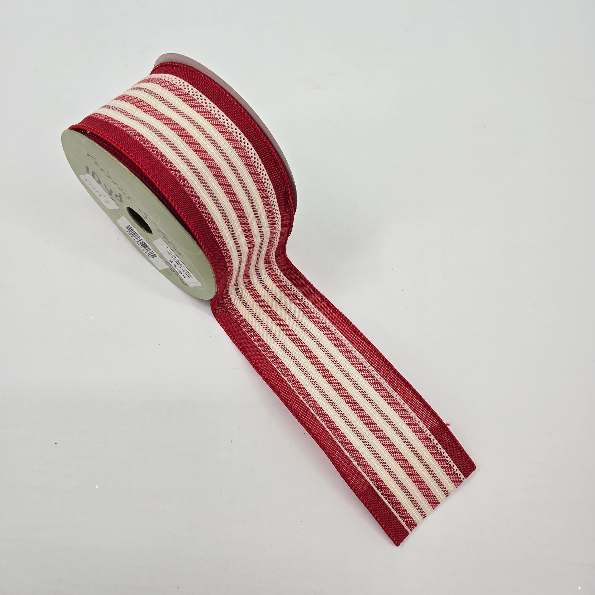 2.5" Stripe Ribbon #rw2500-re/wh