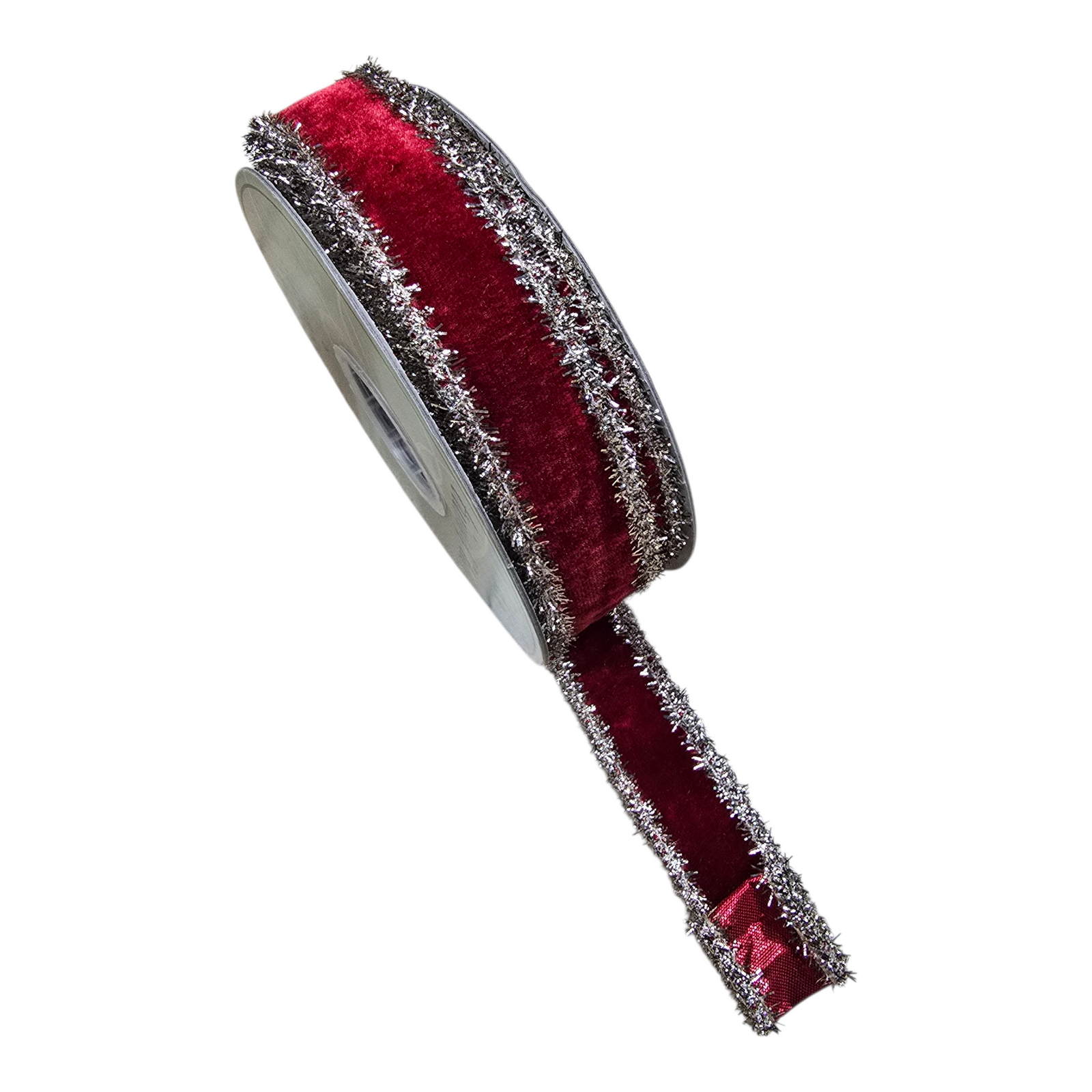 1" Velvet Ribbon tinsel edge -- #rv8121