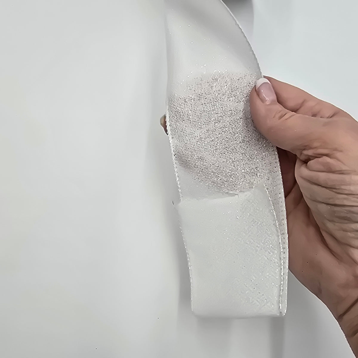 2.5&quot; Glittered Ribbon--#rw0046-wh