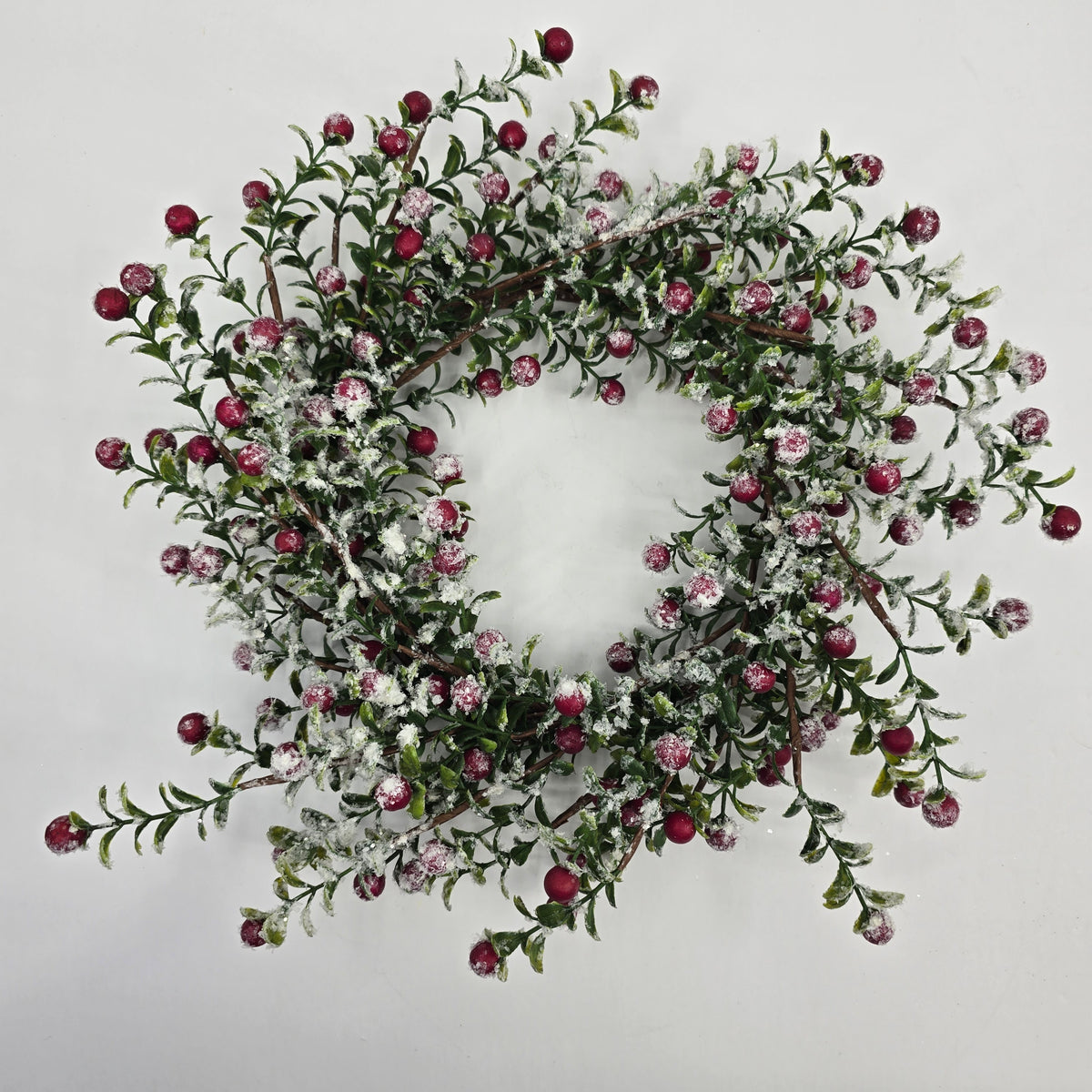 14&quot; Snowy Berry Candlering/wreath--#xbw210