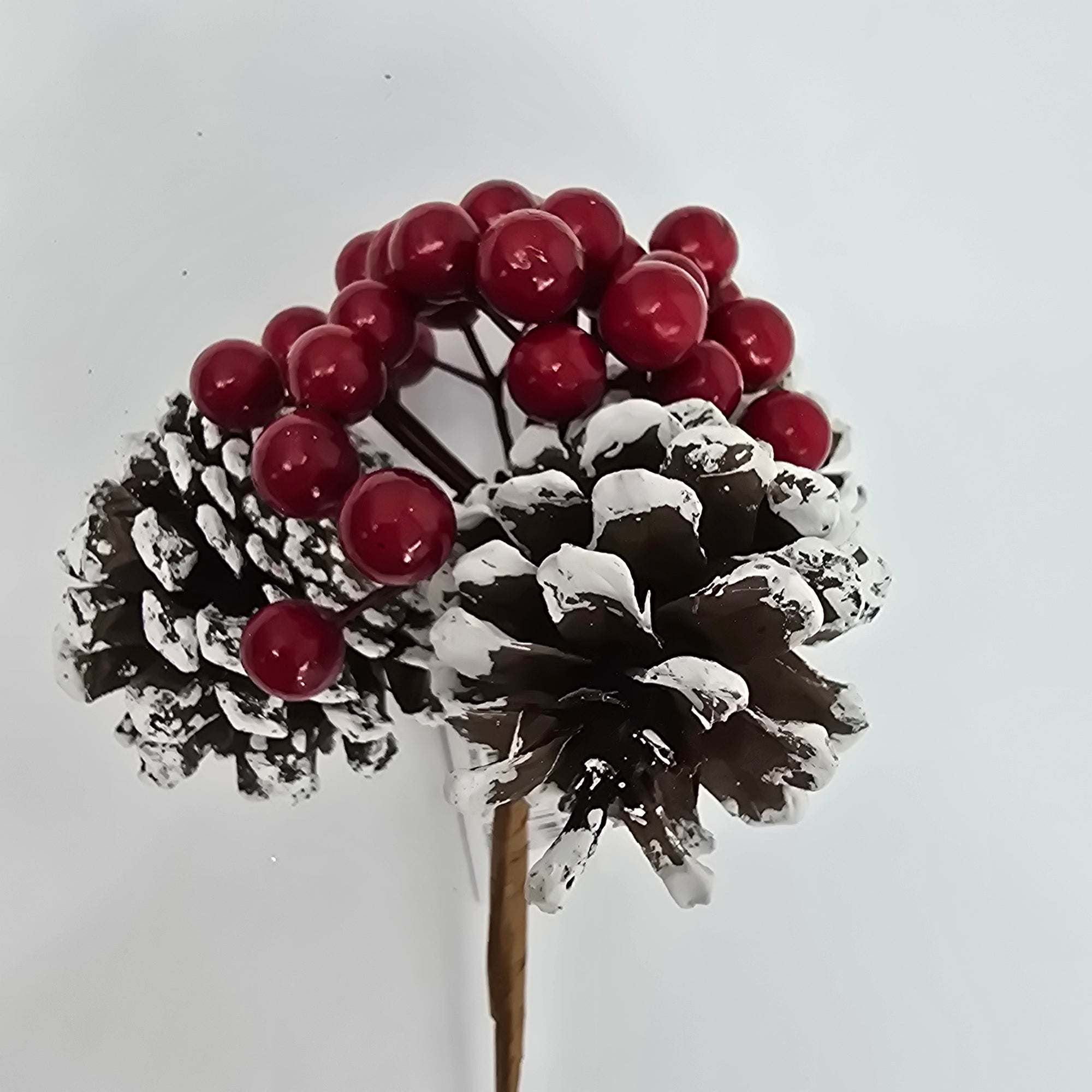 10" Berry/Cone Pick-White Cones