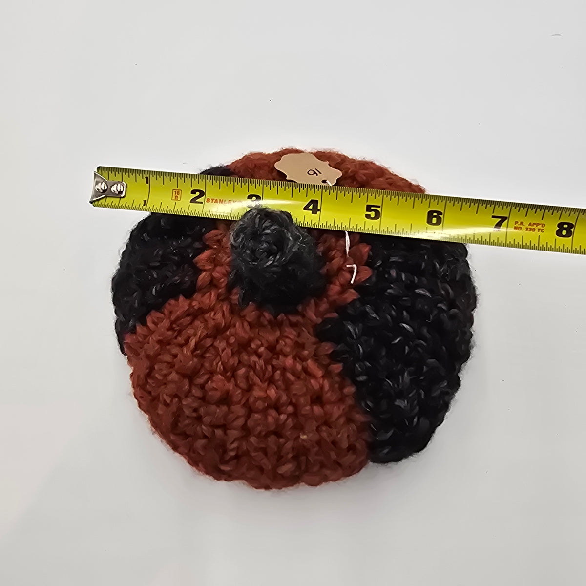 Med Handmade Pumpkin/Rust Black #16--Crochet