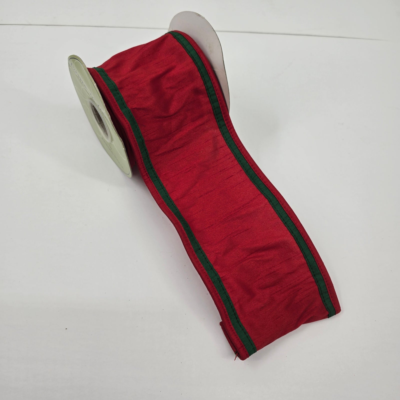 4" Dupioni  Ribbon--#rw2214-re/gr