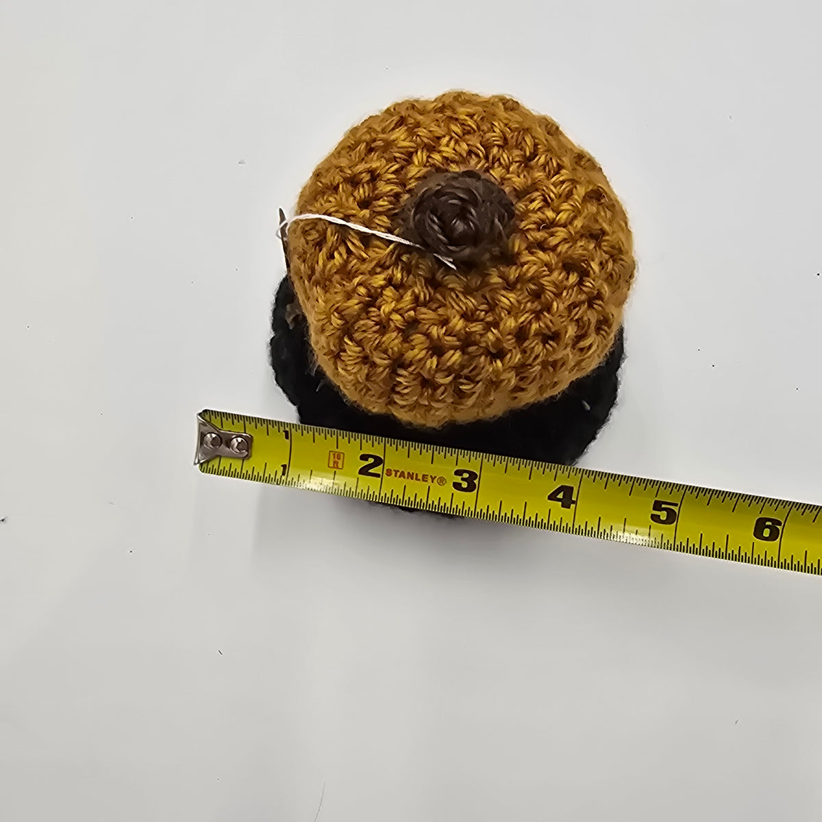 Sm Double Handmade Pumpkin/Blk-Gold #41--Crochet