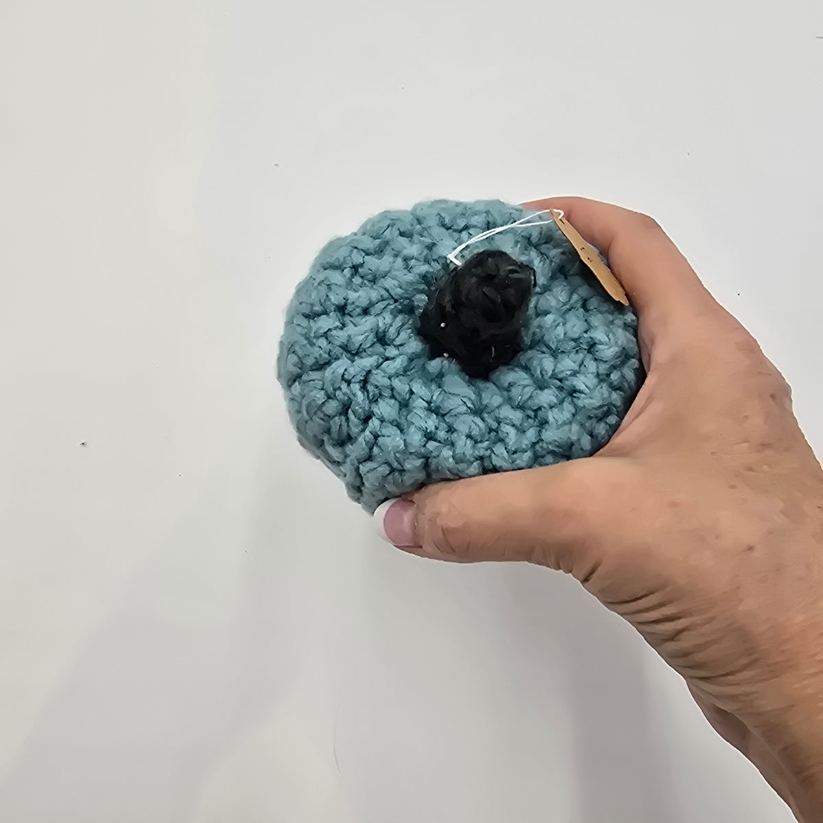 Sm Handmade Pumpkin/Blue #27--Crochet