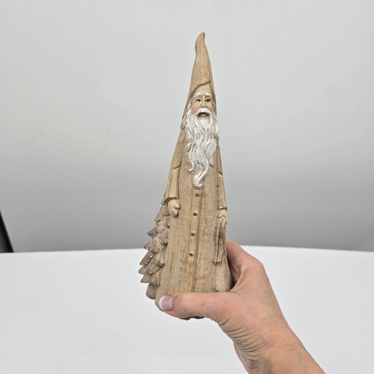 10&quot; Wood-look Santa--#xss418