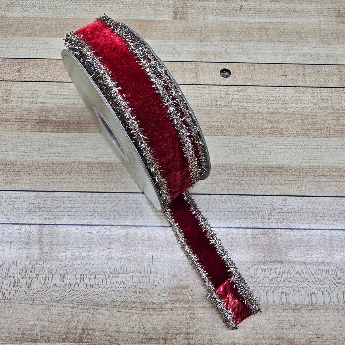 1&quot; Velvet Ribbon tinsel edge -- #rv8121