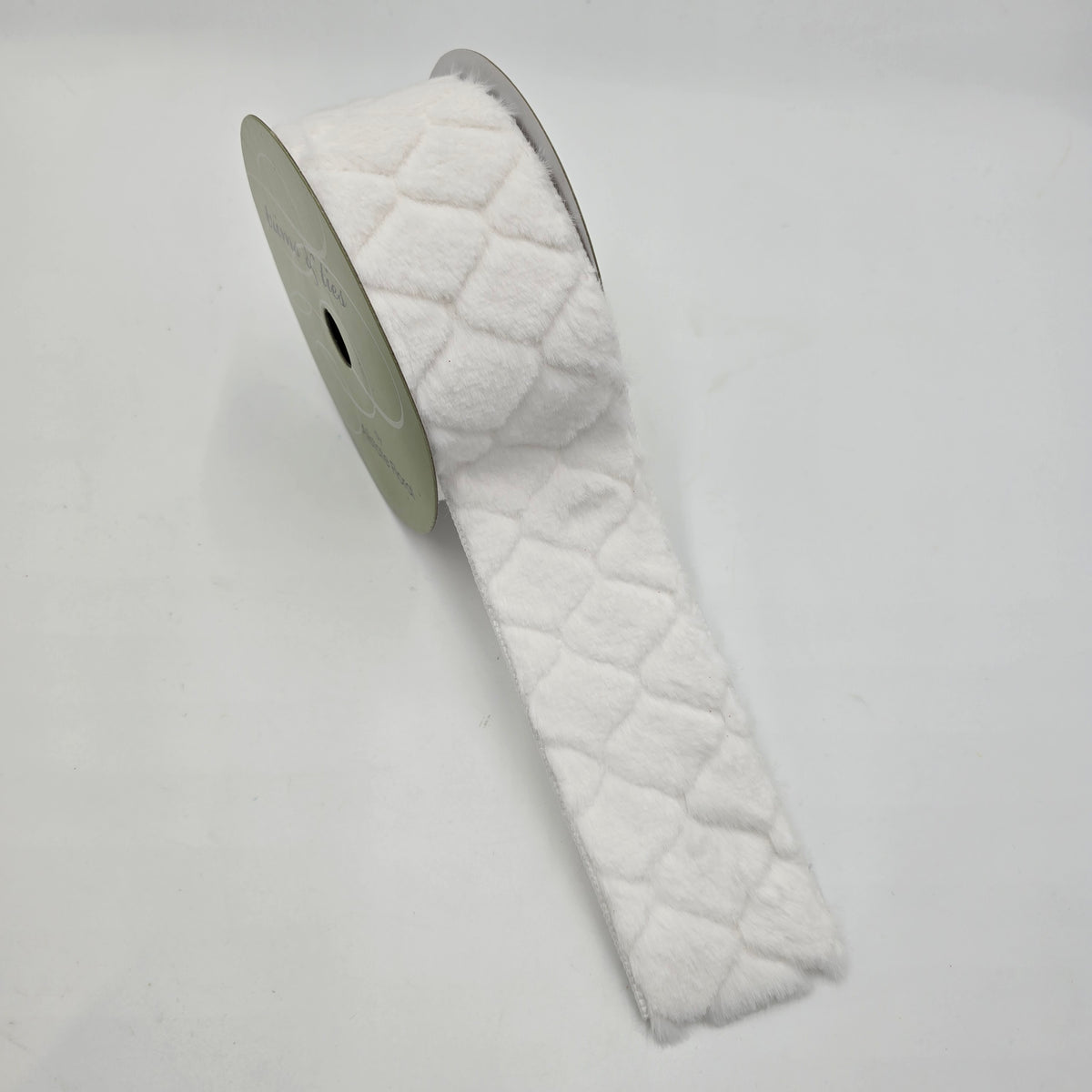 2.5&quot; Fur Ribbon--#rw0037-wh