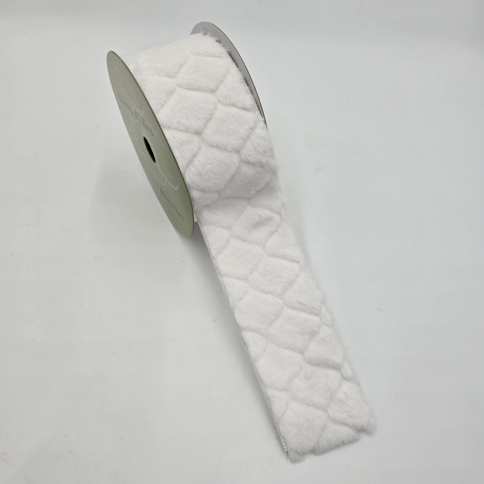 2.5" Fur Ribbon--#rw0037-wh