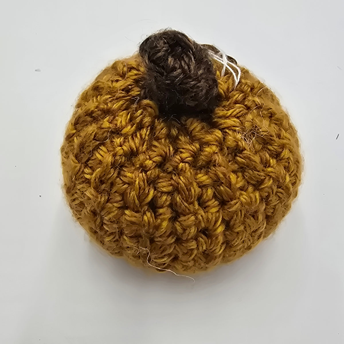 Mini Handmade Pumpkin/Mustard #44--Crochet