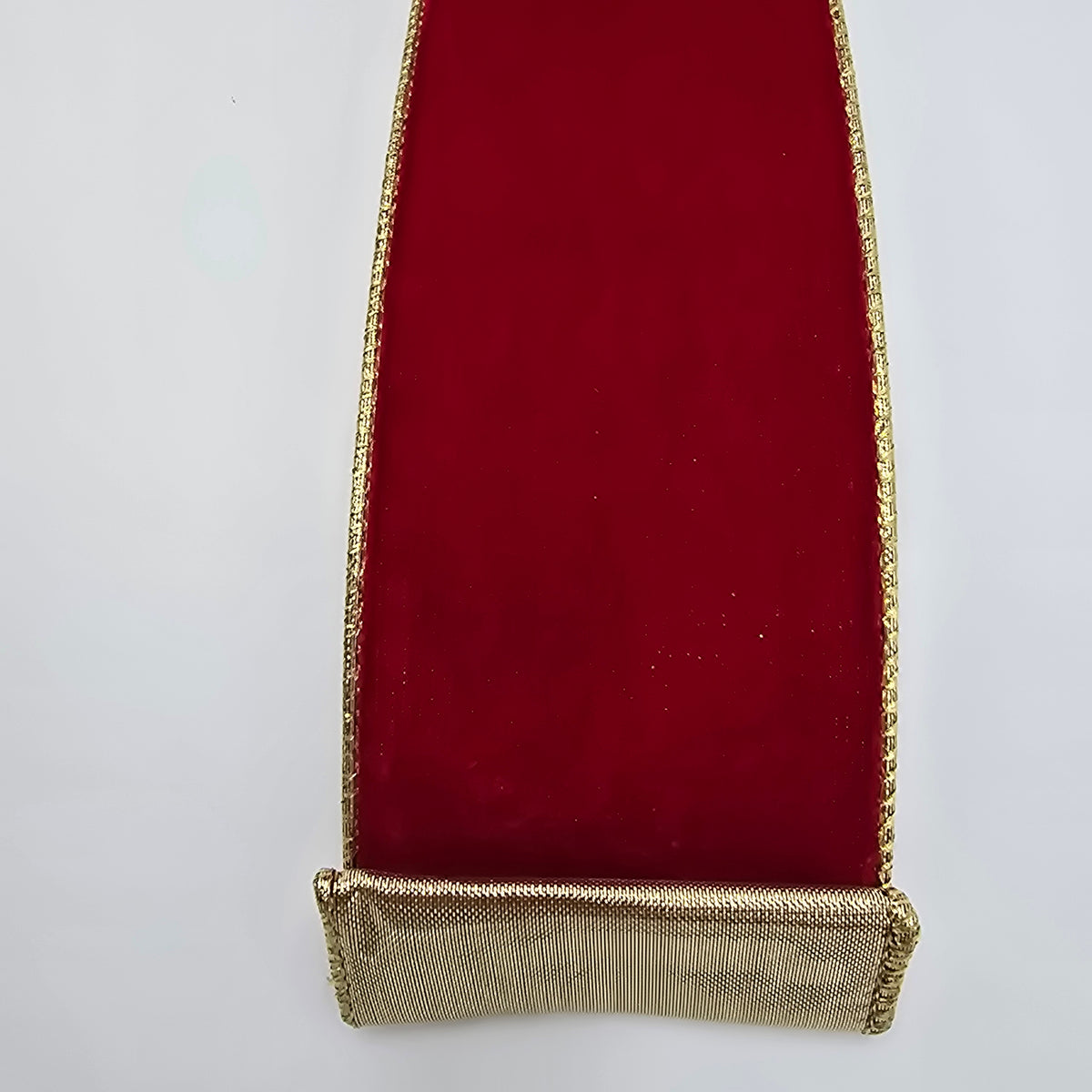 2.5&quot; Velvet Ribbon-Gold Edge--#rv3004-re/go