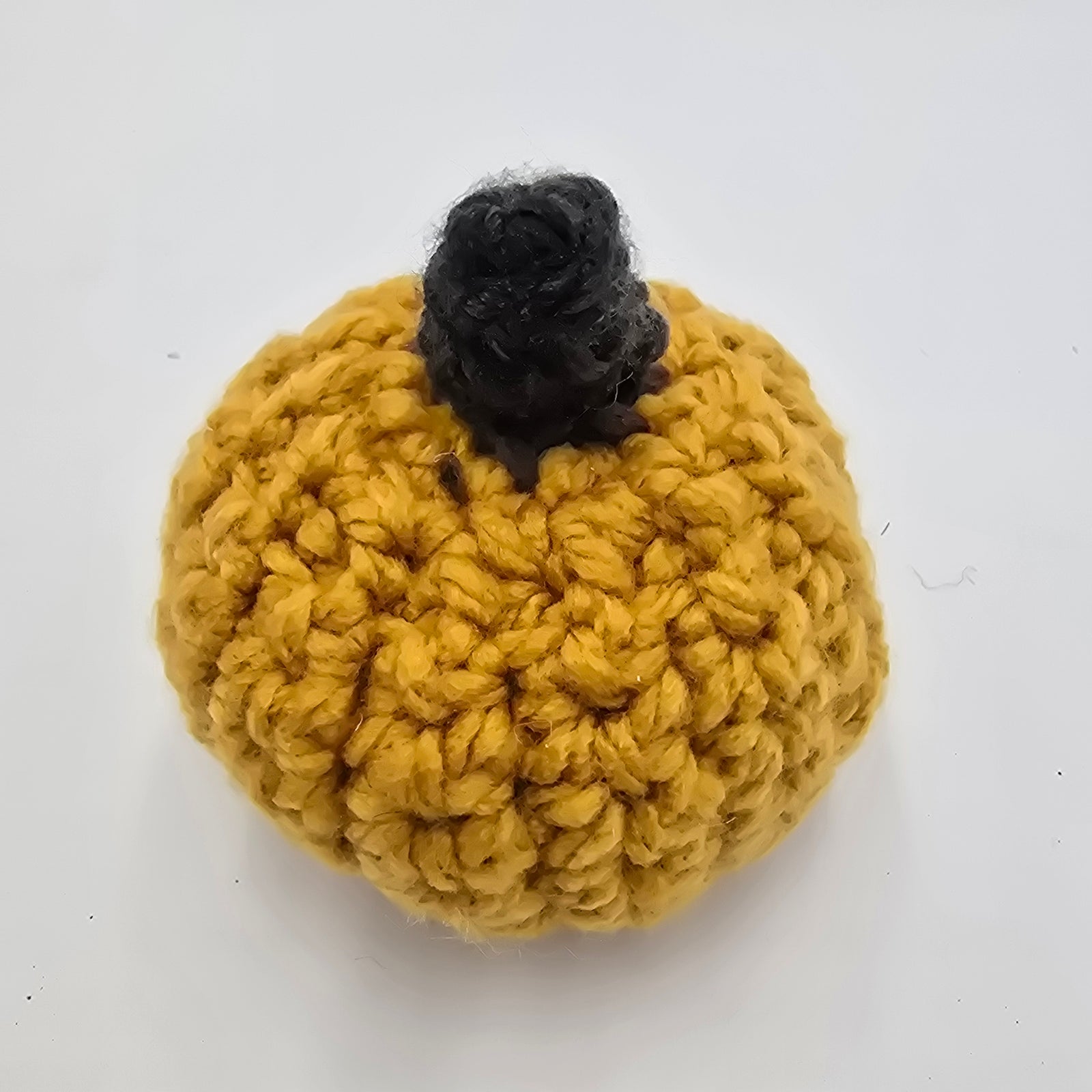 Sm Handmade Pumpkin/Mustard #22--Crochet