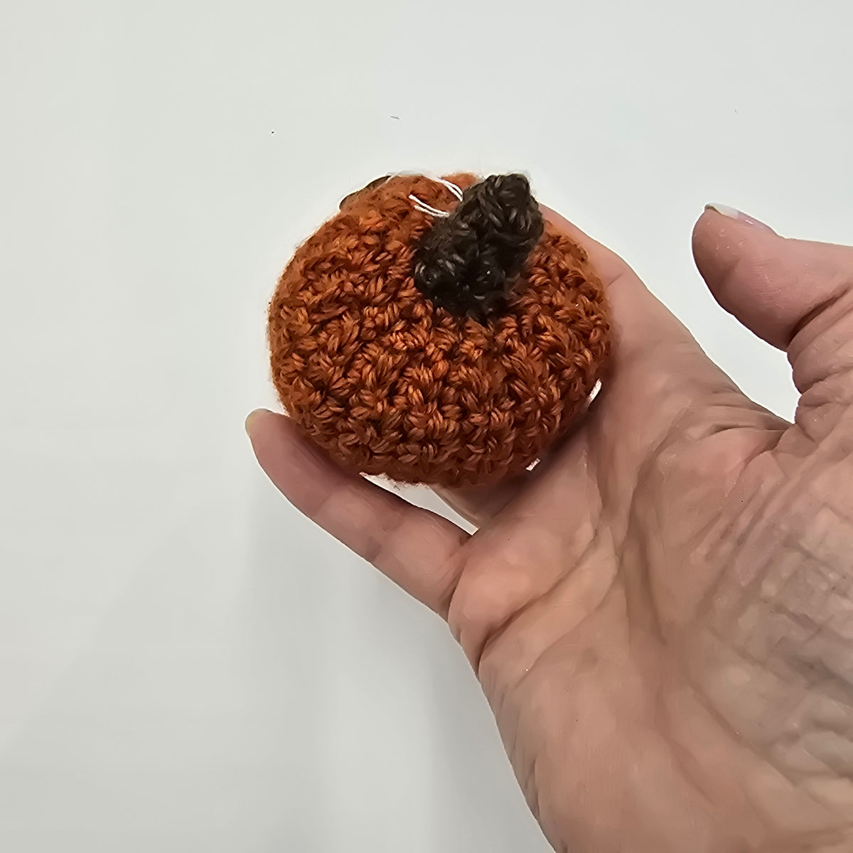 Mini Handmade Pumpkin/Rust #43--Crochet