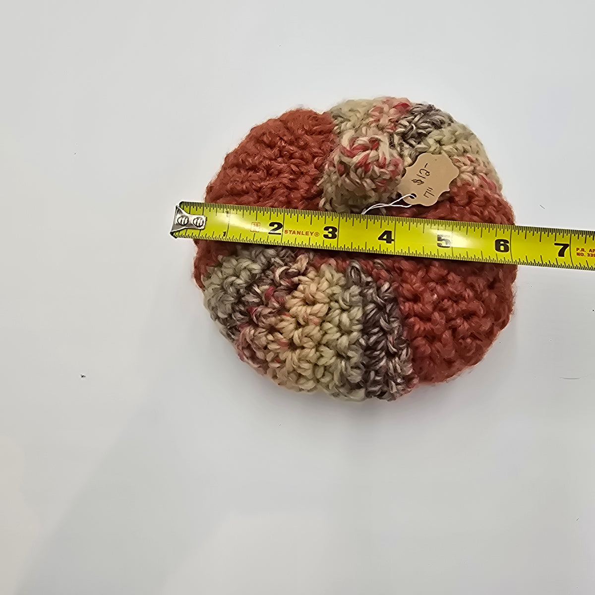 Med Handmade Pumpkin/Salmon/Tweed #14--Crochet