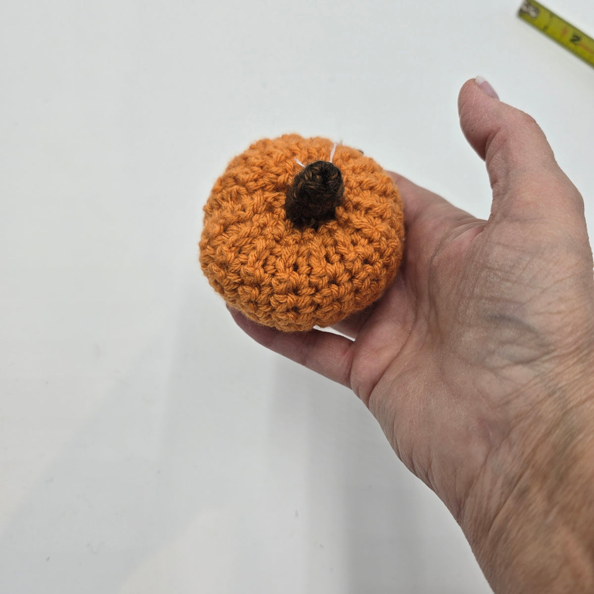 Mini Handmade Pumpkin/Lite Orange #45--Crochet