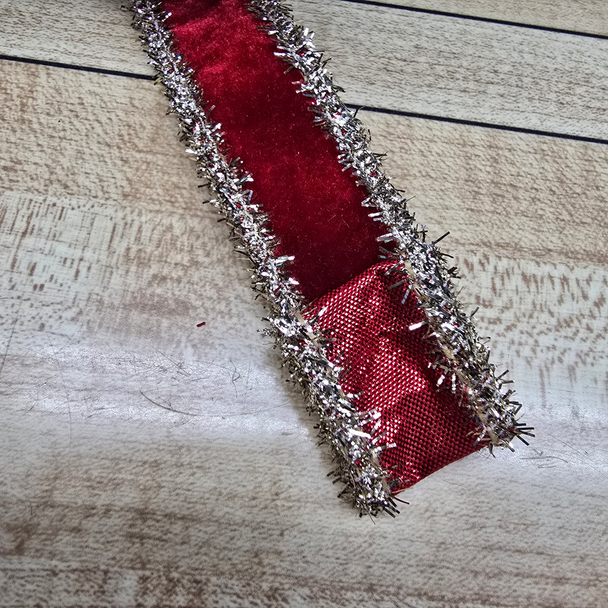 1&quot; Velvet Ribbon tinsel edge -- #rv8121