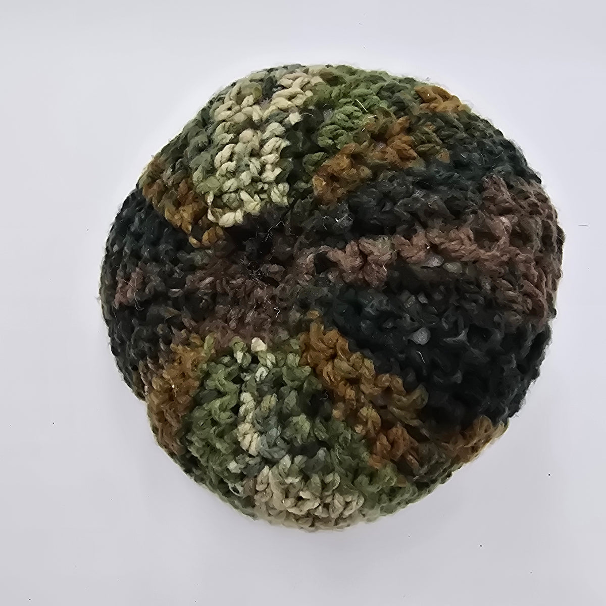 Lg Handmade Pumpkin/Camo #4--Crochet