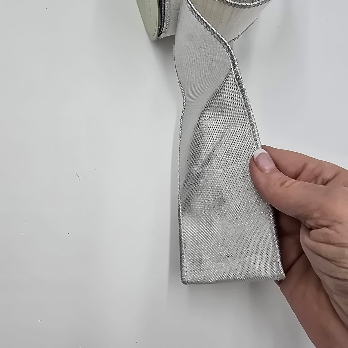 2.5&quot; Metallic Plaid Ribbon--#rw2757-cr/si