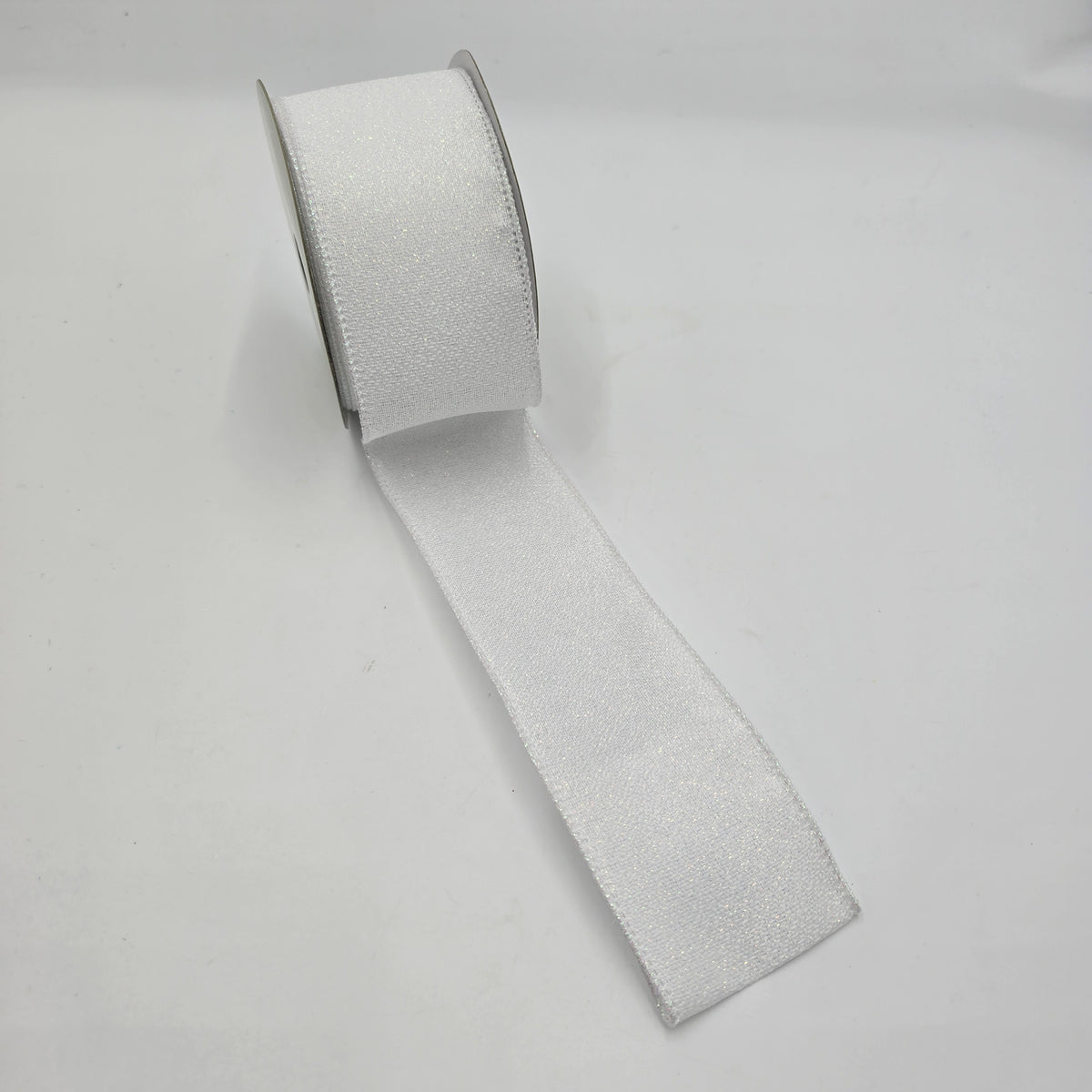 2.5&quot; Glittered Ribbon--#rw0046-wh