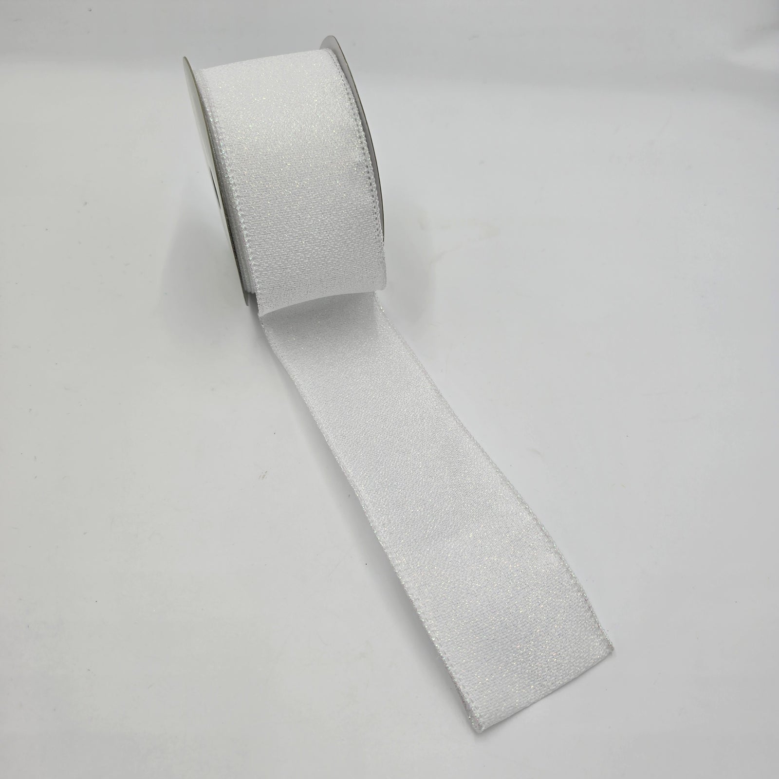 2.5" Glittered Ribbon--#rw0046-wh