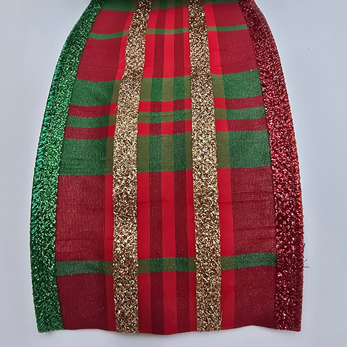 4&quot; Plaid Glitter Ribbon--#rw4917-re/gr
