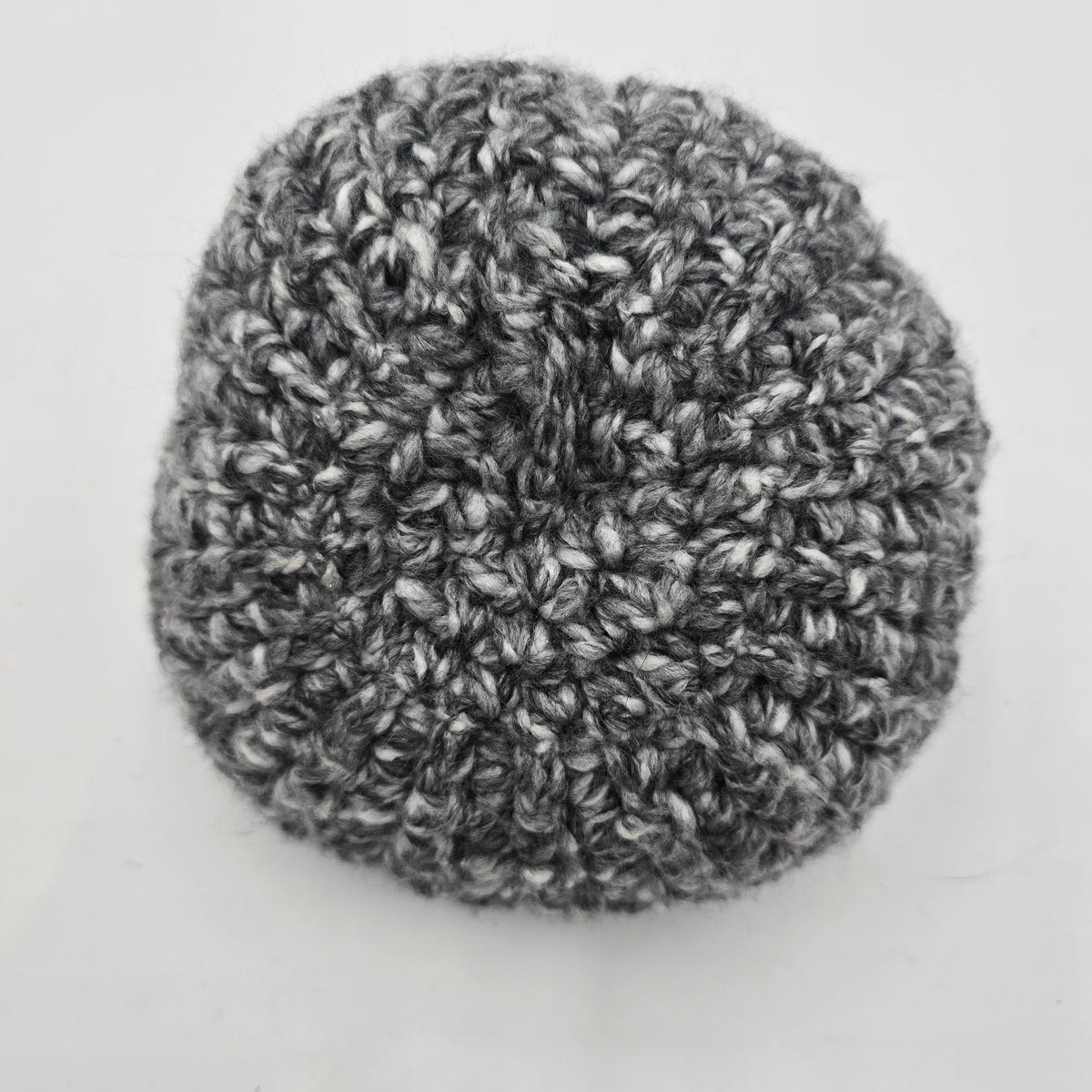 Med Handmade Pumpkin/Grey Tweed #8--Crochet